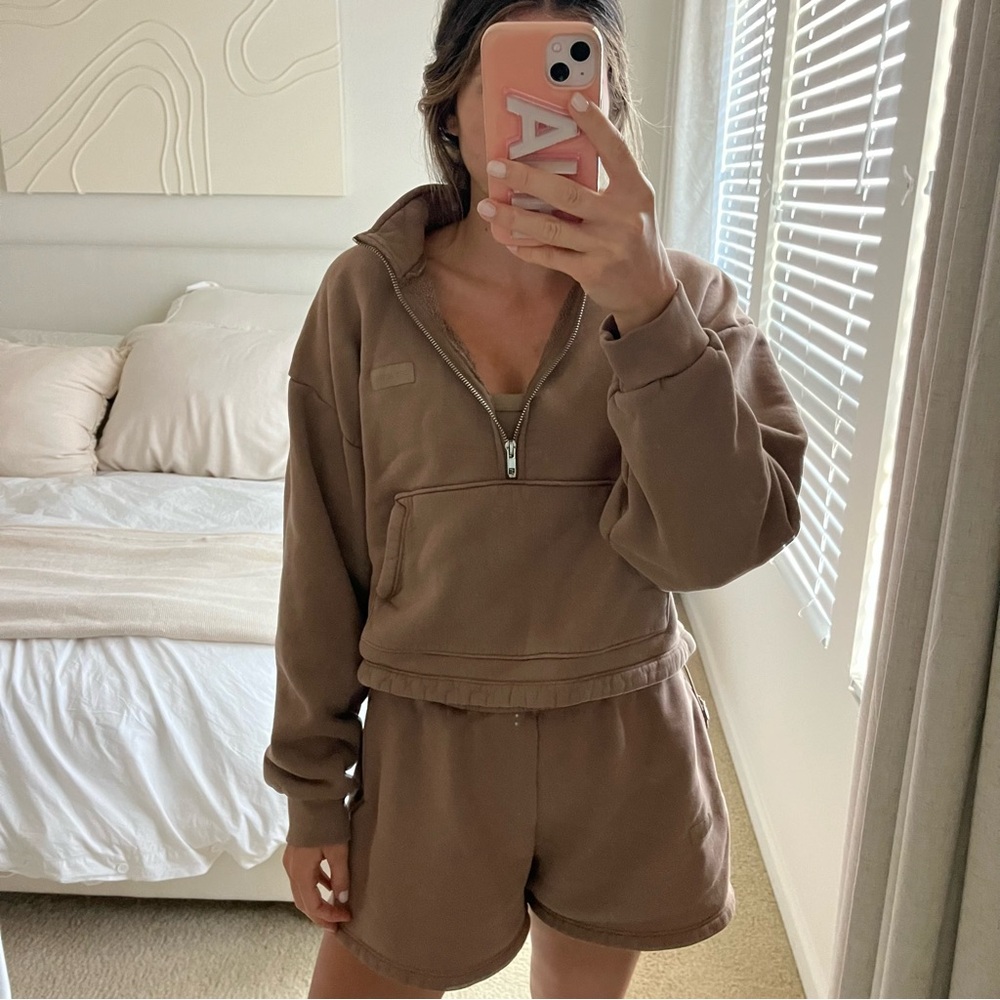 Set Active Sweat Shorts & Half Zip Sweatshirt in Dugout